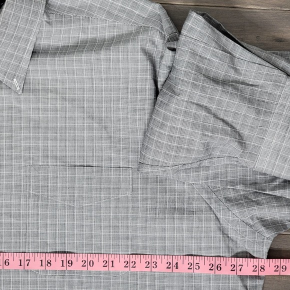 VINTAGE Polo Ralph Lauren Button Shirt XXL Mens Gray Custom Fit Plaid 2 Ply 80s - Picture 5 of 7